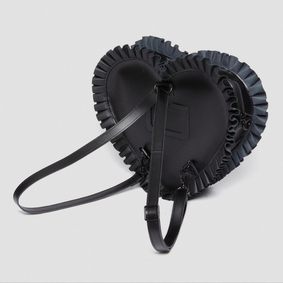 Rare Dr. Martens Heart Shaped Ruffle Leather bag - Picture 4 of 11